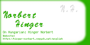 norbert hinger business card